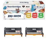 Compatible for Dell 593-10170 Toner Cartridges Work for Dell 3110CN 3115CN Printers, with Chip, High Yield 8000 Pages, High-Definition Printing (2 Pack Black)