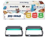 Compatible for Dell 593-10241 Drum Unit Work for Dell 1720 1720DN 1720N Printers, with Chip, High Yield 30000 Pages, High-Definition Printing (2-Pack Black)