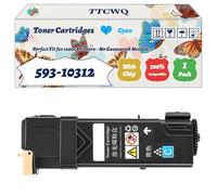 Compatible for Dell 593-10312 Toner Cartridges Work for Dell 2130CN 2135CN Printers, with Chip, High Yield 2500 Pages, High-Definition Printing (1 Pack Cyan)