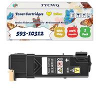 Compatible for Dell 593-10312 Toner Cartridges Work for Dell 2130CN 2135CN Printers, with Chip, High Yield 2500 Pages, High-Definition Printing (1 Pack Yellow)
