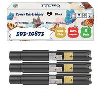 Compatible for Dell 593-10873 Toner Cartridges Work for Dell 7130CDN Printer, with Chip, High Yield 19000 Pages, High-Definition Printing (3 Pack Black)