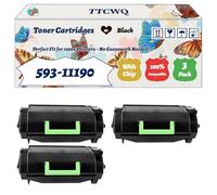 Compatible for Dell 593-11190 Toner Cartridges Work for Dell B 5460dn B 5465dnf Printers, with Chip, High Yield 25000 Pages, High-Definition Printing (3 Pack Black)