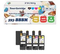 Compatible for Dell 593-BBBM 593-BBBT 593-BBBS 593-BBBR Toner Cartridge Work for Dell C2665dn C2665dnf C2660dn Printers, with Chip, High Yield 7000 Pages, High-Definition Printing (4-Pack BK/C/M/Y)