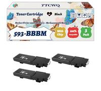 Compatible for Dell 593-BBBM 593-BBBT 593-BBBS 593-BBBR Toner Cartridge Work for Dell C2665dn C2665dnf C2660dn Printers, with Chip, High Yield 7000 Pages, High-Definition Printing (3 Pack Black)