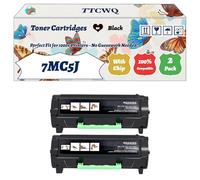 Compatible for Dell 7MC5J Toner Cartridges Work for Dell B 2360d B 3465dnf B 2360dn B 3460dn Printers, with Chip, High Yield 2500 Pages, High-Definition Printing (2-Pack Black)