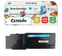 Compatible for Dell C3760dn Toner Cartridge Work for Dell C3760dn C3760dnf C3760n C3765dnf Printers, with Chip, High Yield 11000 Pages, High-Definition Printing (1 Pack Cyan)