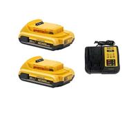 Compatible For DeWalt 18V/20 Volt MAX DCB200 Lithium Battery Replacement 18V DCB203 DCB184 DCB182 180 DCB181 DCB182 DCB201 DCB206 Charger(2PCS 3.0Ah-UScharger)