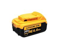 Compatible For DeWalt 18V/20 Volt MAX DCB200 Lithium Battery Replacement 18V DCB203 DCB184 DCB182 180 DCB181 DCB182 DCB201 DCB206 Charger(1PCS 6.0Ah)