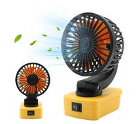 Compatible for DeWALT Cordless Fan Portable Battery Operated, 4" Camping Fan for 20V Battery, Rechargeable Fans Personal Desk Jobsite Camping Fans, Low Voltage Protection