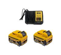 Compatible For DeWalt Lithium-ion Battery 12V Battery, 5.0Ah 6.0Ah,DCB120 DCB123, DCB125, DCB124, DCB122, DCD710 Power Tool Battery(12V 6AH X2 ChargerX1)