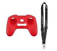 Compatible For DJI FPV & Avata Remote Controller Silicone Case With Anti-Loss Lanyard, Transport Protection Cover(Red sling)