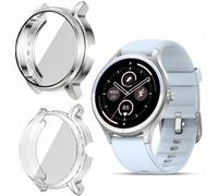Compatible for DR06 Smart Watch Case, Blueshaweu Soft Slim TPU All Around Protective Shell Anti-Scratch Bumper Cover Case Compatible with TOOBUR DR06, Fitpolo DR06, FQQ DR06 Smartwatch 1.27" (2Pack-D)