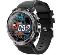 Compatible for EIGIIS KE3 Smartwatch Bands, Sports Silicone Band Strap Replacement Wristband Compatible with KE2, KE3, KE5, KE6, K22, K27, K55, K56, K57, DM50, HM09, I32, S35 Military Watch (Black)