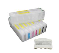 Compatible For Epson, 11pcs 700ml Refillable Ink Cartridges With Chip For Pro7910 7900 9910 9900 Printer, T6361-T6369(Cartridge w resetter)