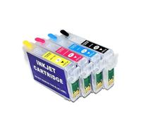Compatible for Epson SX210 SX200 T0711 Ink Cartridge | Europe 4 Pack ARC Chip Refillable Cartridge SX209 SX115 SX110 SX105 SX100 Printer