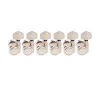 Compatible For Fender ST Tele, Locking Tuners | 6 in-line layout, 2-pin mount, sealed housing, smooth gear, repair part(6L Hex Button Nickel)