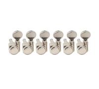 Compatible For Fender ST Tele, Locking Tuners | 6 in-line layout, 2-pin mount, sealed housing, smooth gear, repair part(6L Oval Button NK)