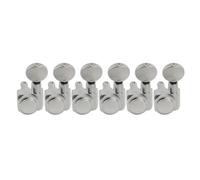 Compatible For Fender ST Tele, Locking Tuners | 6 in-line layout, 2-pin mount, sealed housing, smooth gear, repair part(6L Oval Button CR)