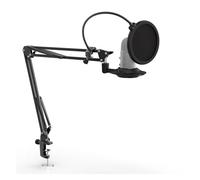 Compatible For FIFINE Adjustable Microphone Suspension Boom Scissor Arm Stand for K688 K669 K670 K658 K678 K690,Ampligame A6V A8(+mesh cover+shock absorber)