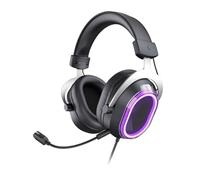 Compatible For FIFINE RGB Gaming Headset With 7.1 Surround Sound & Dual Card For PC/PS4/5,Over-Ear Headphone With Detachable Mic - H13
