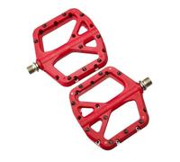 Compatible for FIFTY-FIFTY MTB Bike Pedals Non-Slip Nylon Composite 9/16 Inch Lightweight Wide Flat Platform Pedals(Red)