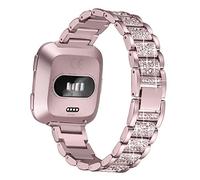 Compatible for Fitbit Versa Metal Strap Women Girls Bling Rhinestone Stainless Steel Replacement Watch Wrist Band Accessories Bracelet for Fitbit Versa 2/Versa Lite/Versa SE
