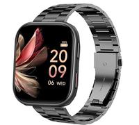 Compatible for FITVII Fitness Tracker Bands, 20mm, 22mm Stainless Steel Metal Replacement Straps Compatible for FITVII HM57, HM78, HM68, HM21, H56, H86 Smart Watch Fitness Tracker (22mm size band,