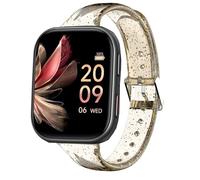 Compatible for FITVII Smart Watch Bands, 20mm, 22mm Glitter Clear Silicone Sports Straps Compatible for FITVII HM57, HM78, HM68, HM21, H56, H86 Smart Watch Fitness Tracker (20mm size band, Rose Gold)