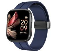 Compatible for FITVII Smart Watch Bands, 20mm, 22mm Soft Silicone Sport Wristband Replacement Straps Compatible for FITVII HM57, HM78, HM68, HM21, H56, H86 Watch (22mm Size Band, Blue)