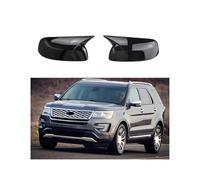 Compatible For Ford Explorer 2011 2013 2014 2015 2016 2017 2018 2019 Paste And Install The Decorative Shell Of The Cow Horn Rearview Mirror(Bright Black)