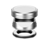 Compatible for Fujifilm Square Metal Lens Hood | With adapter ring & cap, fits X-E5, XF 23mm F2.8 & XF 27mm F2.8 lenses(Silver)