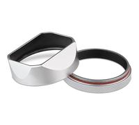 Compatible For Fujifilm X100VI/X100V - Silver Square Metal Lens Hood With 49mm UV Filter Adapter(LH-X54W N)
