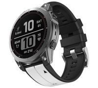 Compatible for Garmin Fenix 7s，20mm Width Soft Silicone Replacement Band Watch Strap for Fenix 7s Pro/Fenix 7s Solar/Fenix 6s Pro/Fenix 6s/Fenix 5s/Fenix 5s Plus, White-black