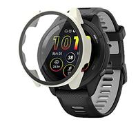 Compatible for Garmin Forerunner 265S Case, Blueshaweu Hard PC Case with Tempered Glass Screen Protector Compatible with Garmin Forerunner 265S 42mm Smartwatch (Garmin 265S 42mm, Glass case-White)