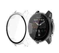 Compatible for Garmin Forerunner 955 Case, onetuo Hard PC Case with Tempered Glass Screen Protector Compatible with Garmin Forerunner 955 GPS Running Smartwatch (Transparent)