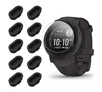 Compatible for Garmin Instinct 2 Screen Protector, onetuo [10+2 Pack] Screen Protector Film + Charger Port Protector Compatible for Garmin Instinct 2 (Charger Port Protector+2 pack Glass)