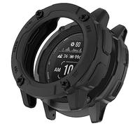 Compatible for Garmin Instinct 2X Smartwatch Case, Blueshaweu Silicone Protective Case Cover Bumper Compatible with Garmin Instinct 2X Solar Rugged GPS Smartwatch (Black)