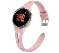 Compatible for Garmin Venu 2S Band, Giaogor Slim Vintage Leather Strap Replacement for Women, Man, Wristband Accessories Compatible for Venu 2S / Venu 2 Smartwatch (Pink, Venu 2S)