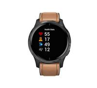 Compatible for Garmin Venu Bands, LvBu Leather + Silicone Breathable Replacement Smartwatch Strap Wristband Compatible for Garmin Venu GPS Smartwatch (Brown)