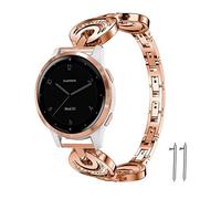 Compatible for Garmin vivoactive 4S Band, LvBu Crystal Rhinestone Diamond Jewelled Stainless Replacement Band Compatible for Garmin vivoactive 4S (40mm) Smartwatch (Rosegold)