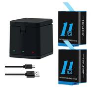 Compatible for GoPro Hero 9 10 11 12 Camera Battery 1800mAh with Charger,Accessories(2 Battery 1 Charger)