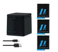 Compatible for GoPro Hero 9 10 11 12 Camera Battery 1800mAh with Charger,Accessories(3 Battery 1 Charger)