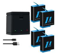 Compatible for GoPro Hero 9 10 11 12 Camera Battery 1800mAh with Charger,Accessories(4 Battery 1 Charger)