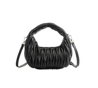 Compatible For Handbag With PU Leather Lady Banquet Bag Women's Popular Shoulder At The Elbow(Black)