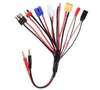 Compatible For HobbyPark RC Lipo Battery Charger Adapter | 8 In 1 Splitter Cable 4.0mm Banana Plug To Deans T-Plug TRX XT60 EC3 JST Futaba