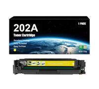 Compatible For HP 202A Toner CF500A CF501A CF502A CF503A Cartridge Replacement, High Yield Toner Work With HP LaserJet Pro M254dw M254nw M280nw M281fdw M281fdn Printers, With Chip,Yellow-1 Set