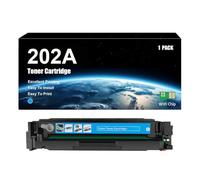 Compatible For HP 202A Toner CF500A CF501A CF502A CF503A Cartridge Replacement, High Yield Toner Work With HP LaserJet Pro M254dw M254nw M280nw M281fdw M281fdn Printers, With Chip,Cyan-1 Set