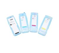 Compatible for HP, 4Colors 300ML 728 Refill Ink Cartridges | With 728 Chips for DesignJet T730 T830 Ink Printers