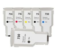 Compatible for HP 730 300ML Ink Cartridge for DesignJet T1600 T1700 T2600 Printers(1 set 6 colors)
