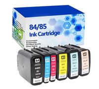 Compatible for HP 84XL 85XL 84 85 Ink Cartridge, High Yield for HP Designjet 10PS 20PS 120 90r 10ps 20ps Printers,Black capacity 69ML, Colors capacity 28ML,colors-6 pcs